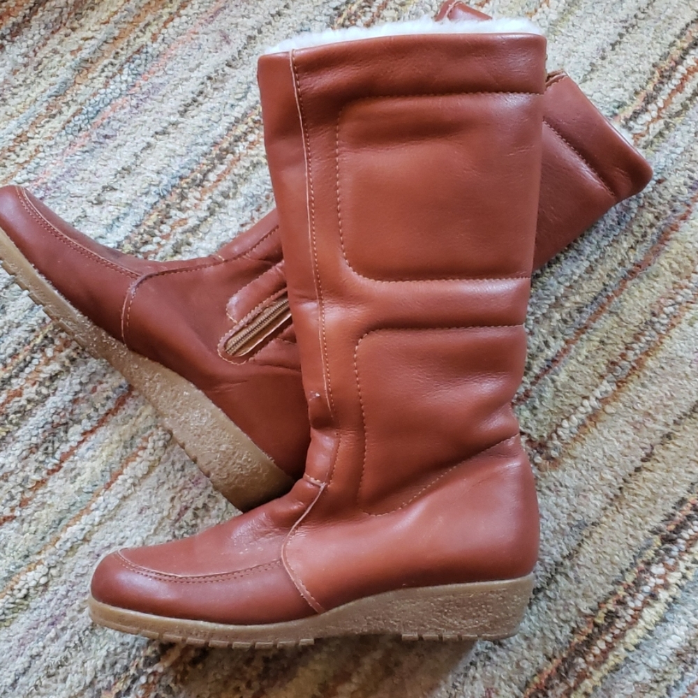 Vintage Leather LL Bean tall winter boots